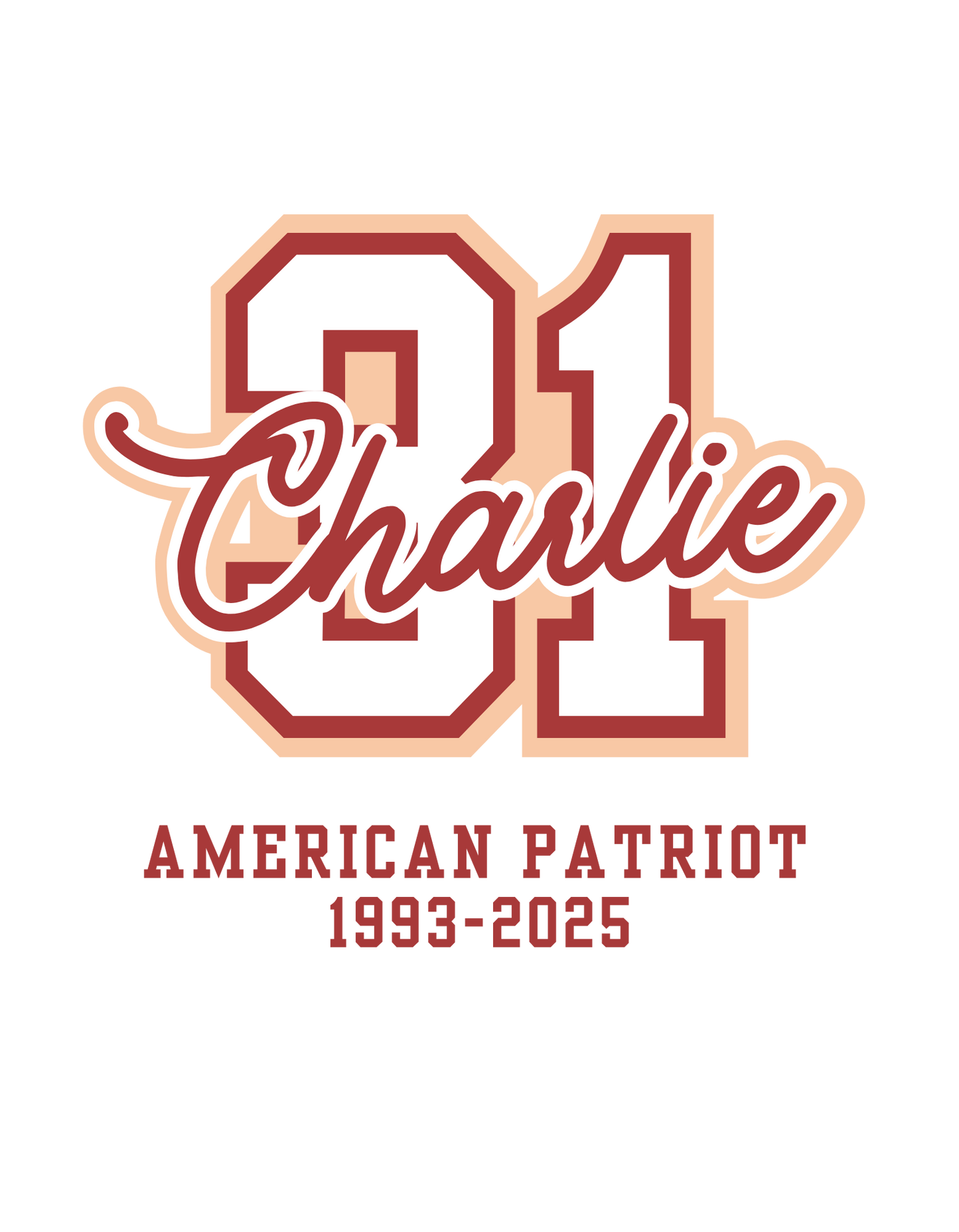 Charlie Red & Beige Varsity Tee