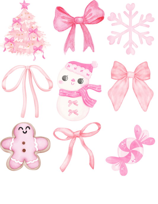 Pink Snowman and Bows